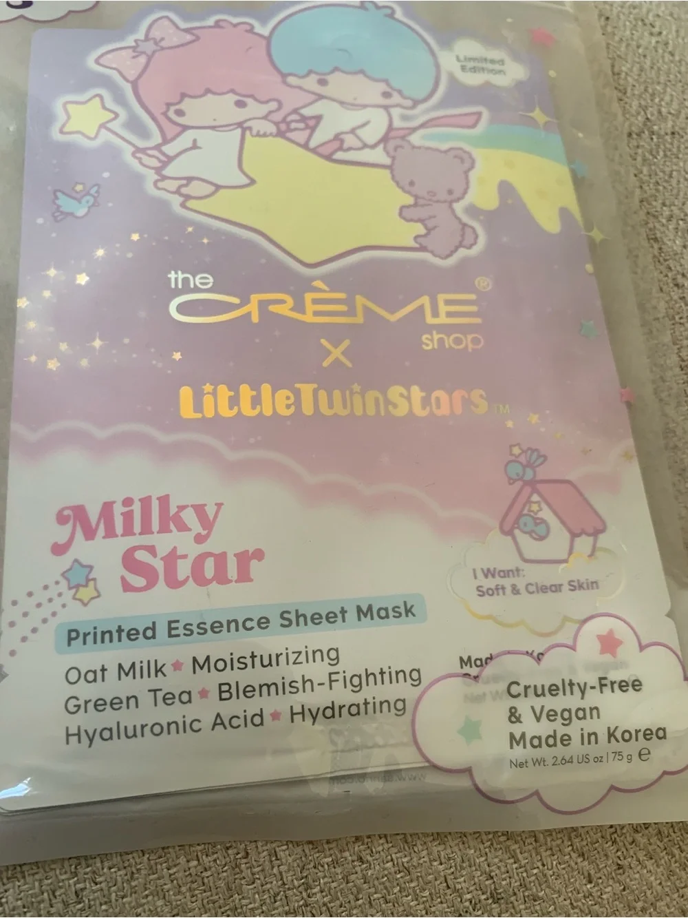 The Crème Shop Little Twin Stars Milky Star Print Essence Sheet Mask - Set of 3